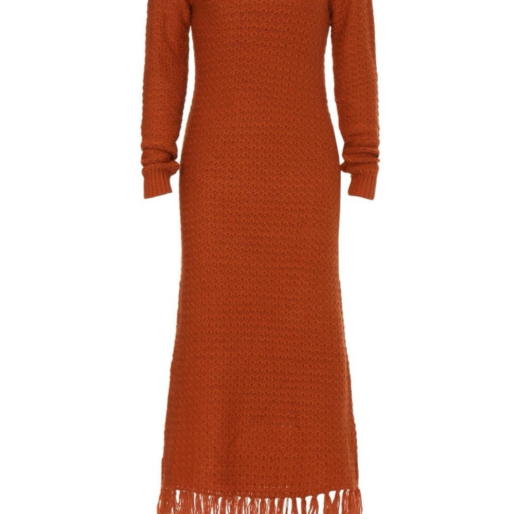 Pamela Love Rust Long Sleeve Knit Dress